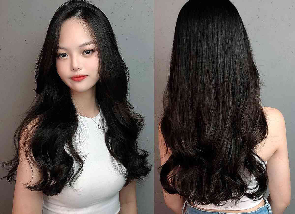 Long Loose Waves for Dark Black Hair