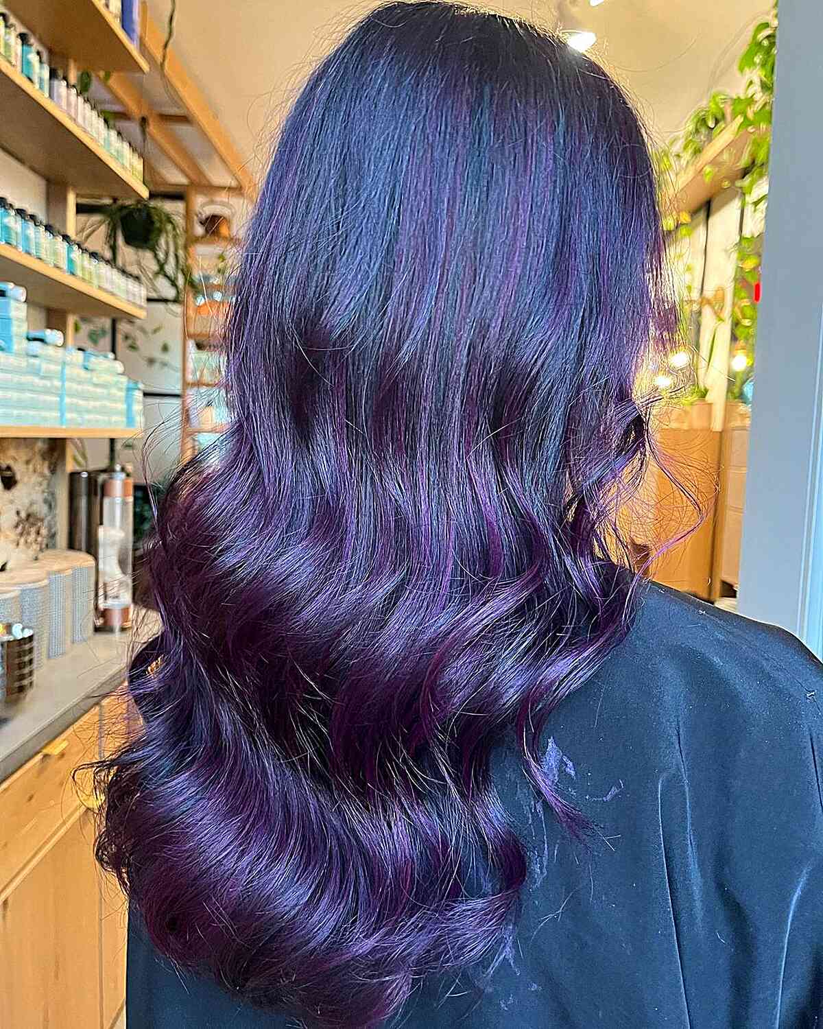 Long Waves with Midnight Purple Streaks