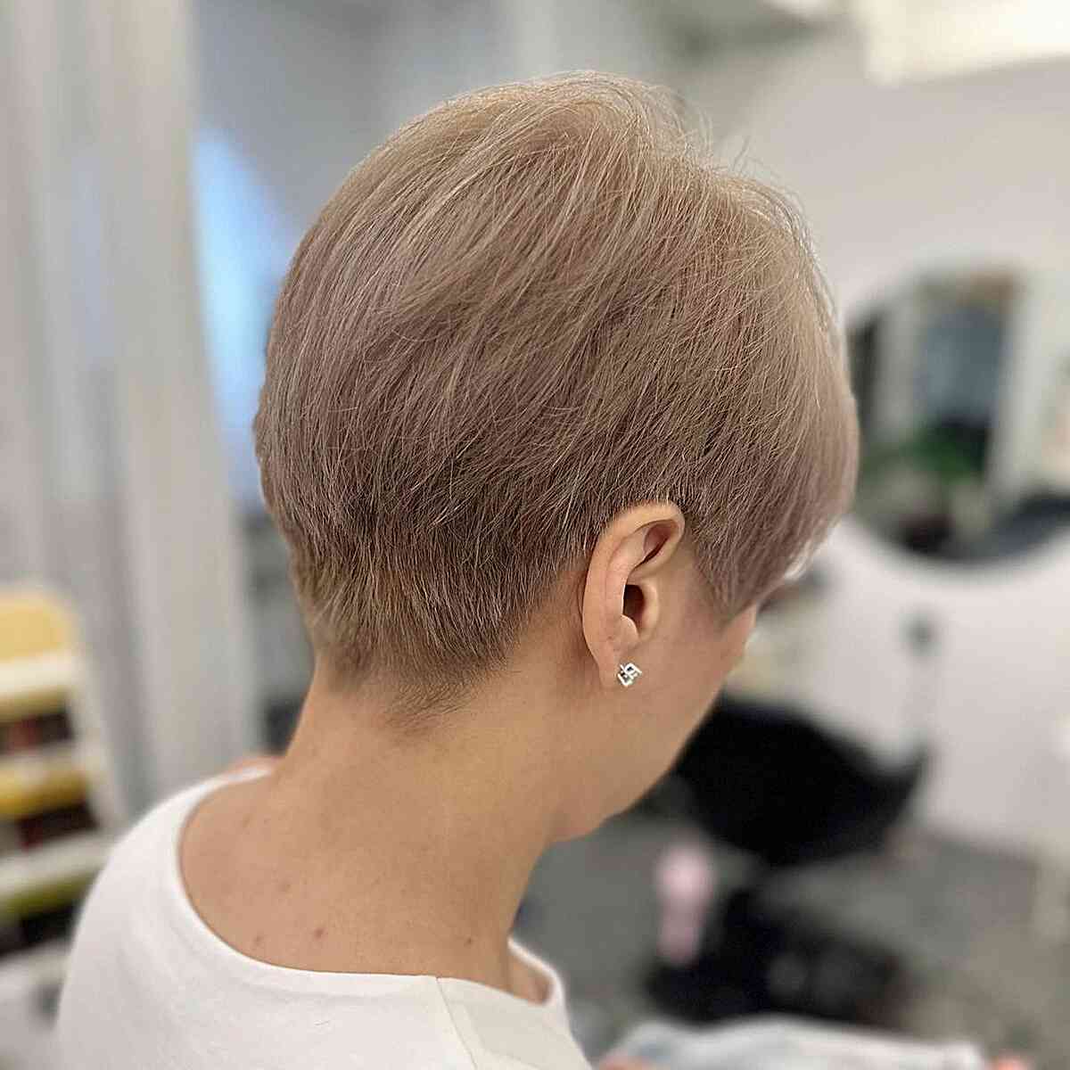 Milk Tea Brown Pixie Hair