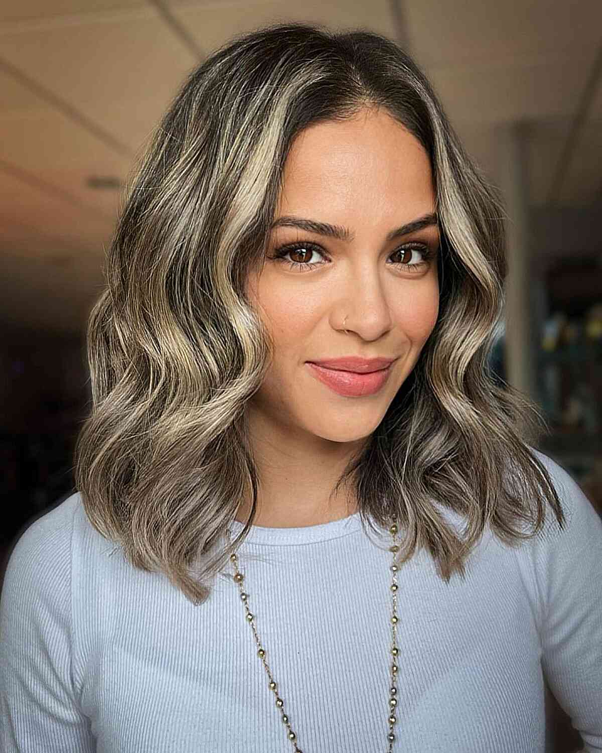 Modern Blonde Balayage for Dark Brown Hair