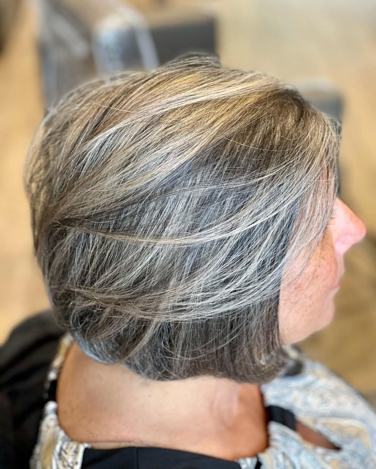 Modern Salt and Pepper Hair with Lowlights