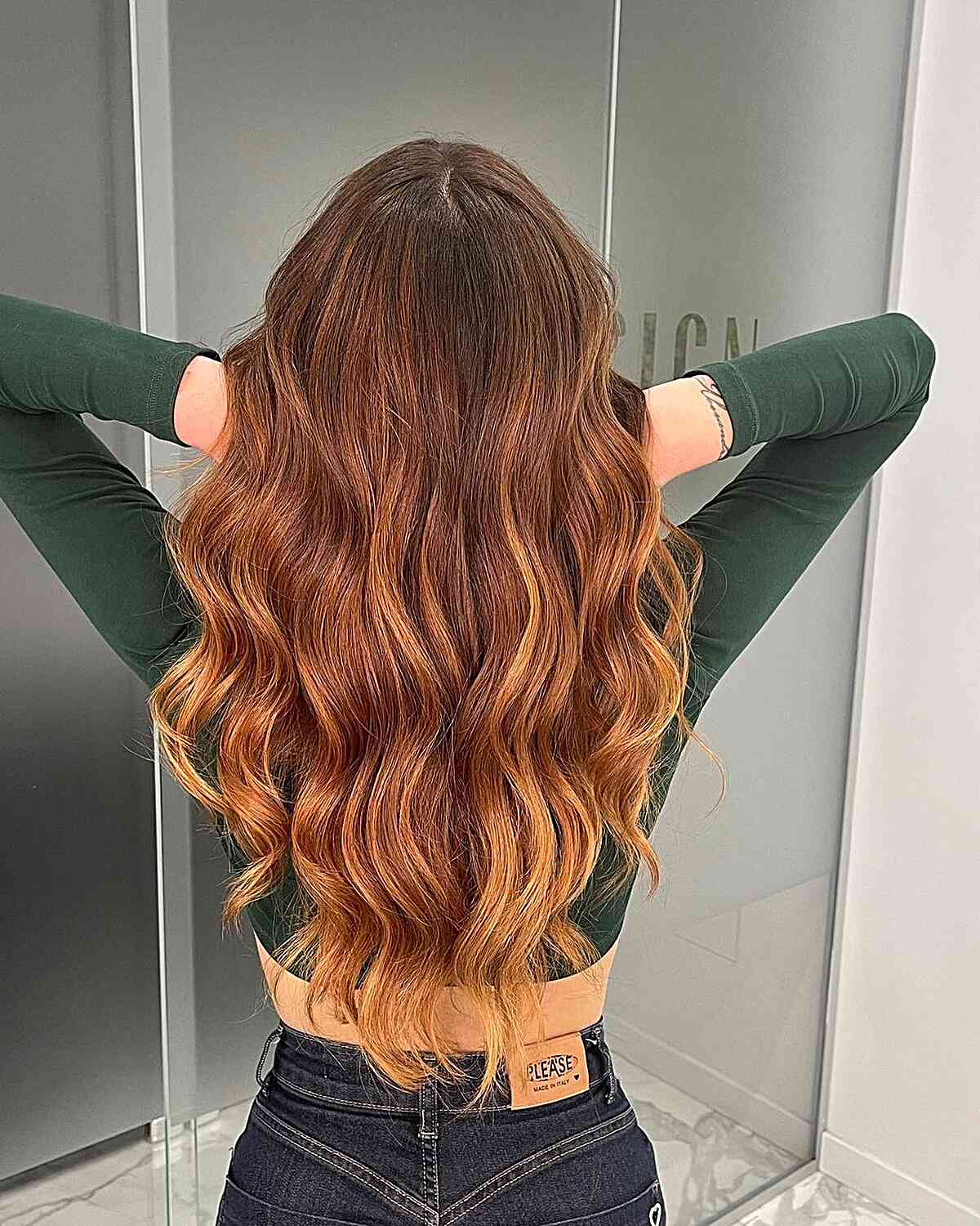 Multi-Dimensional Auburn Layered Hair