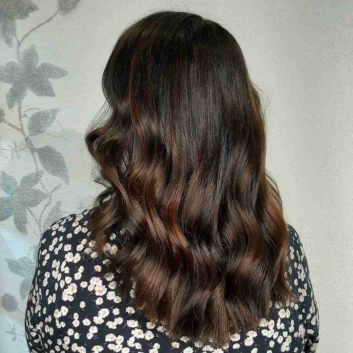 Multi-Dimensional Brunette Highlights on Black Hair