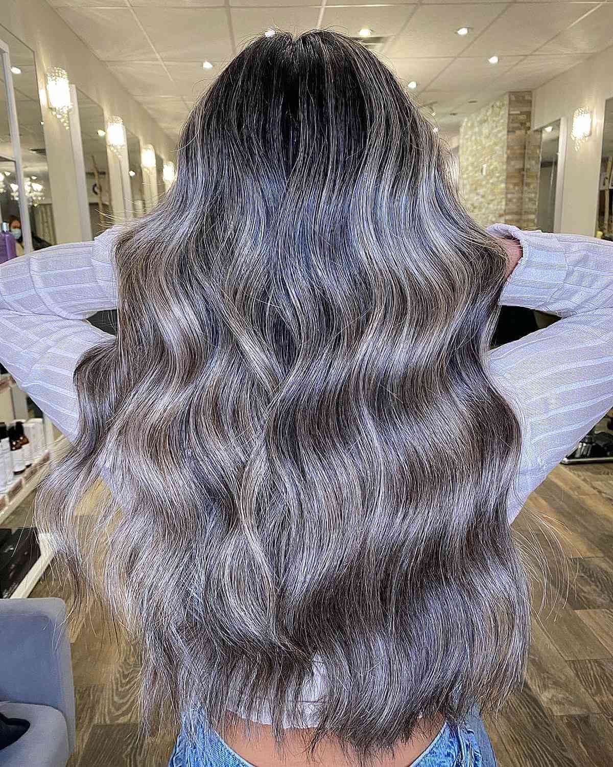 Mushroom Blonde Teasylights on Black Hair