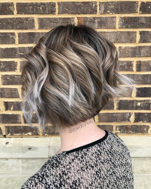 Neck-Length Hair Caramel Brown and Ashy Silver Tones