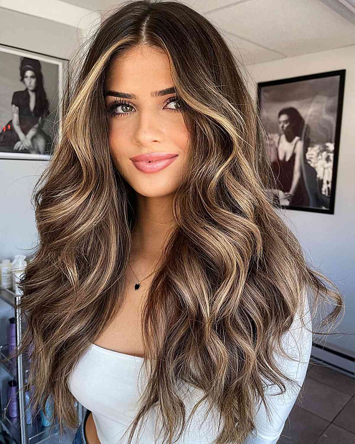 Neutral Tones Blonde Balayage for Dark Brown Hair