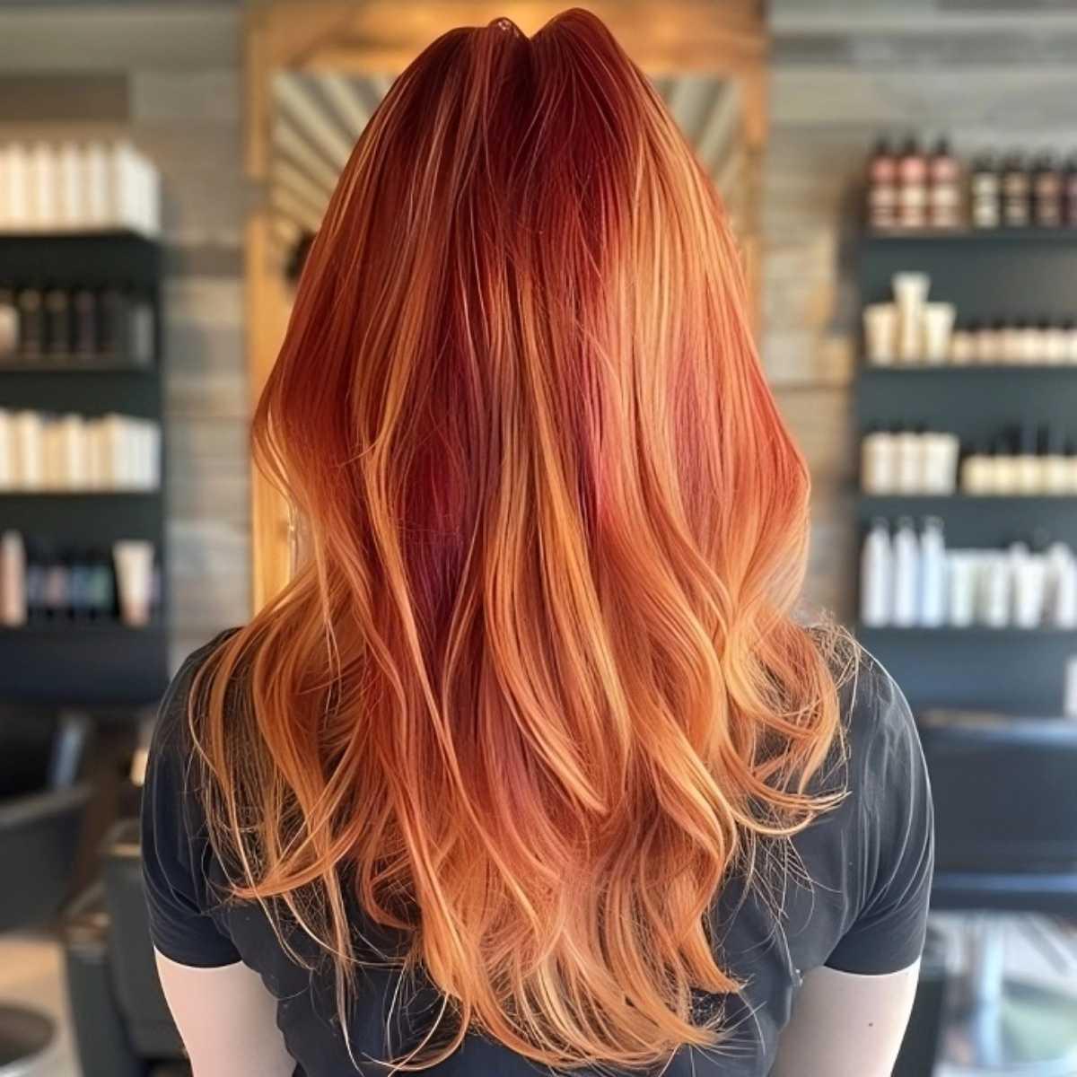 Peachy Pink Undertones on Red Hair