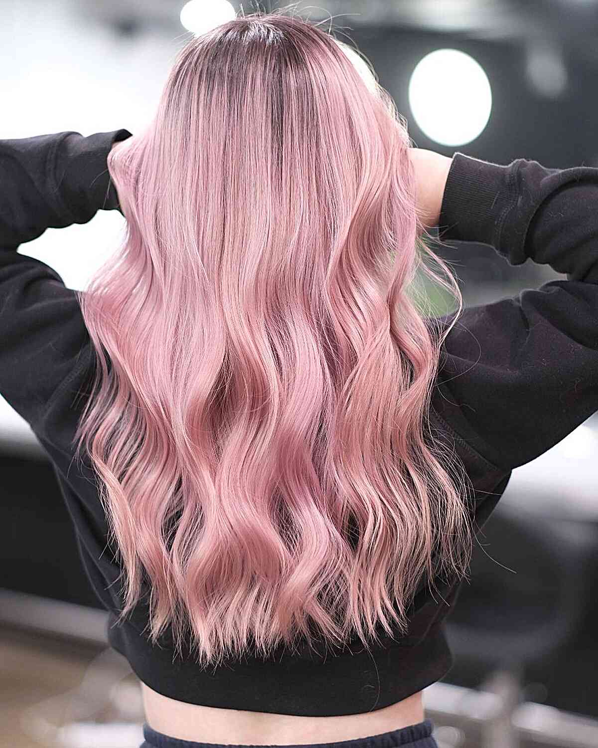 Pinkish Rose Gold AirTouch Balayage