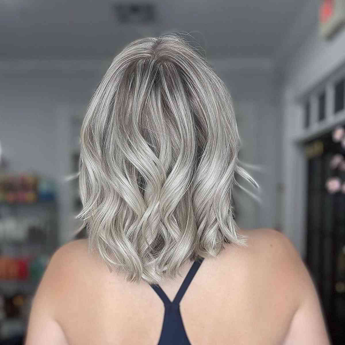 Platinum Grey-Blonde Balayage