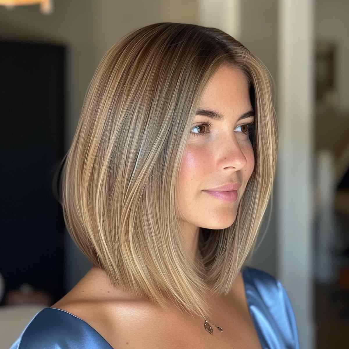 Popular Dark Blonde Lob Haircut