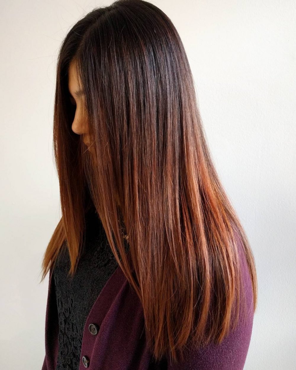 Reddish Brown and Dark Auburn Balayage