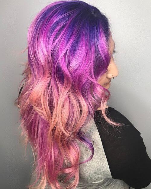 Royal Purple and Pink Hair Romance