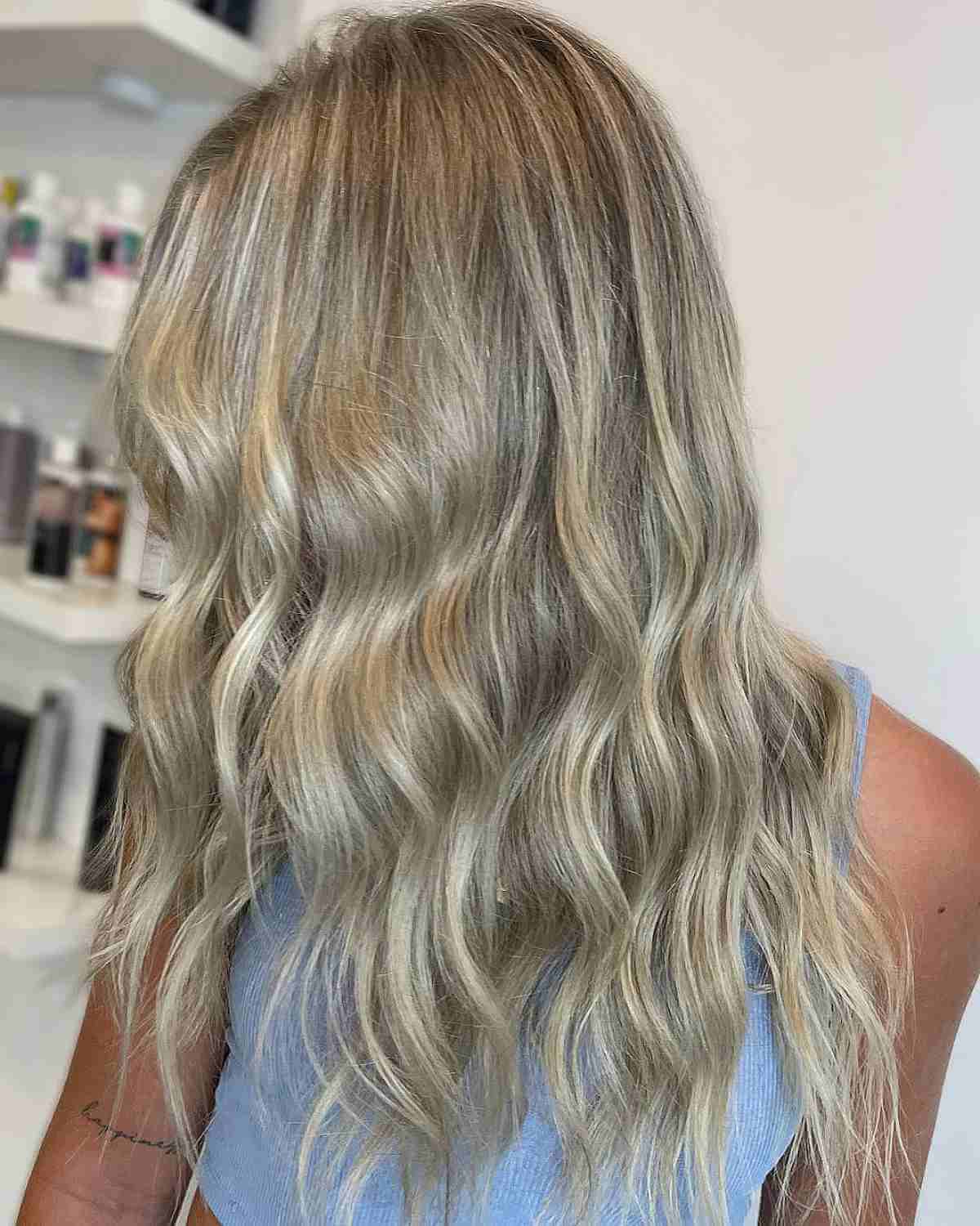 Sandy Ash Blonde Hair with Choppy Ends