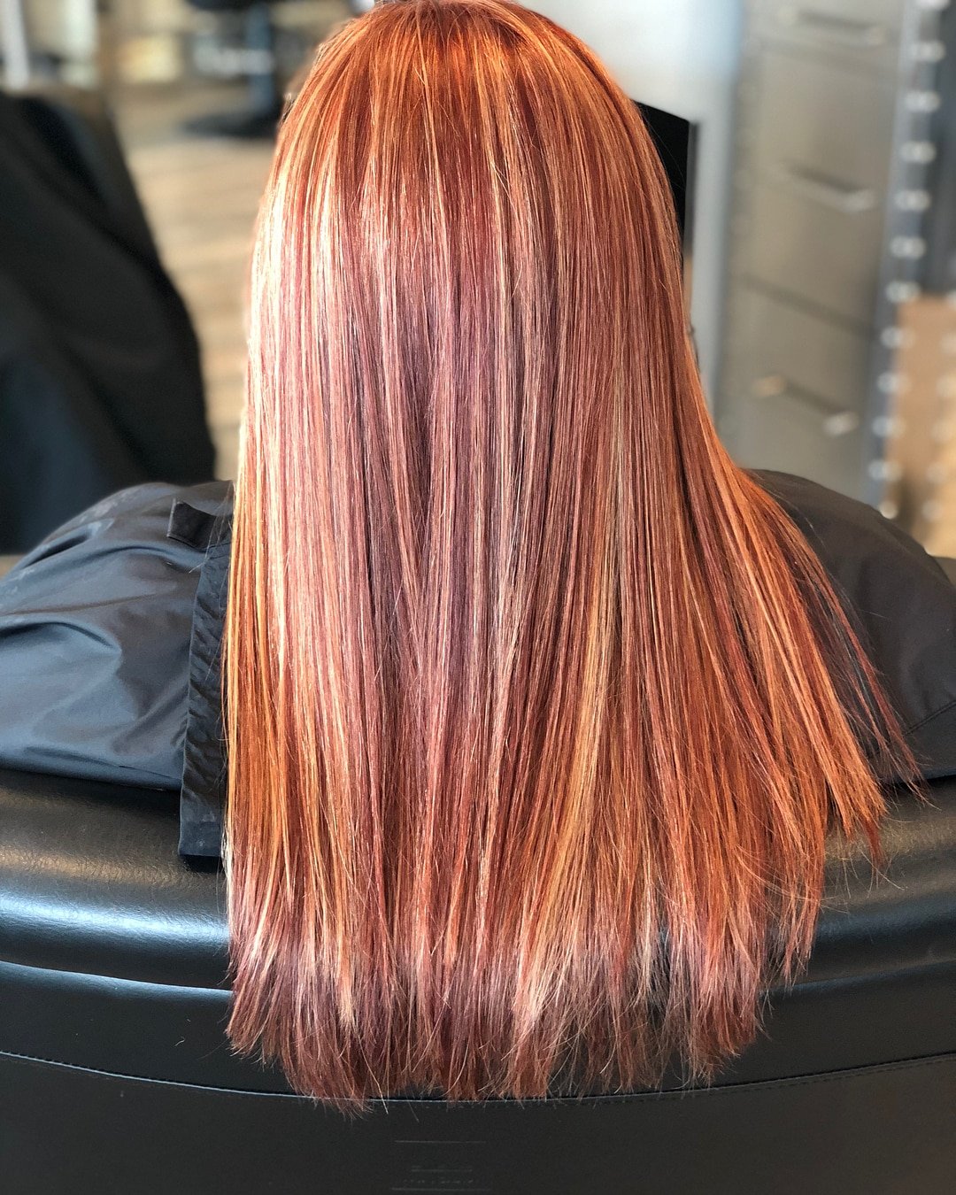 Scarlet and Honey Blonde Highlights