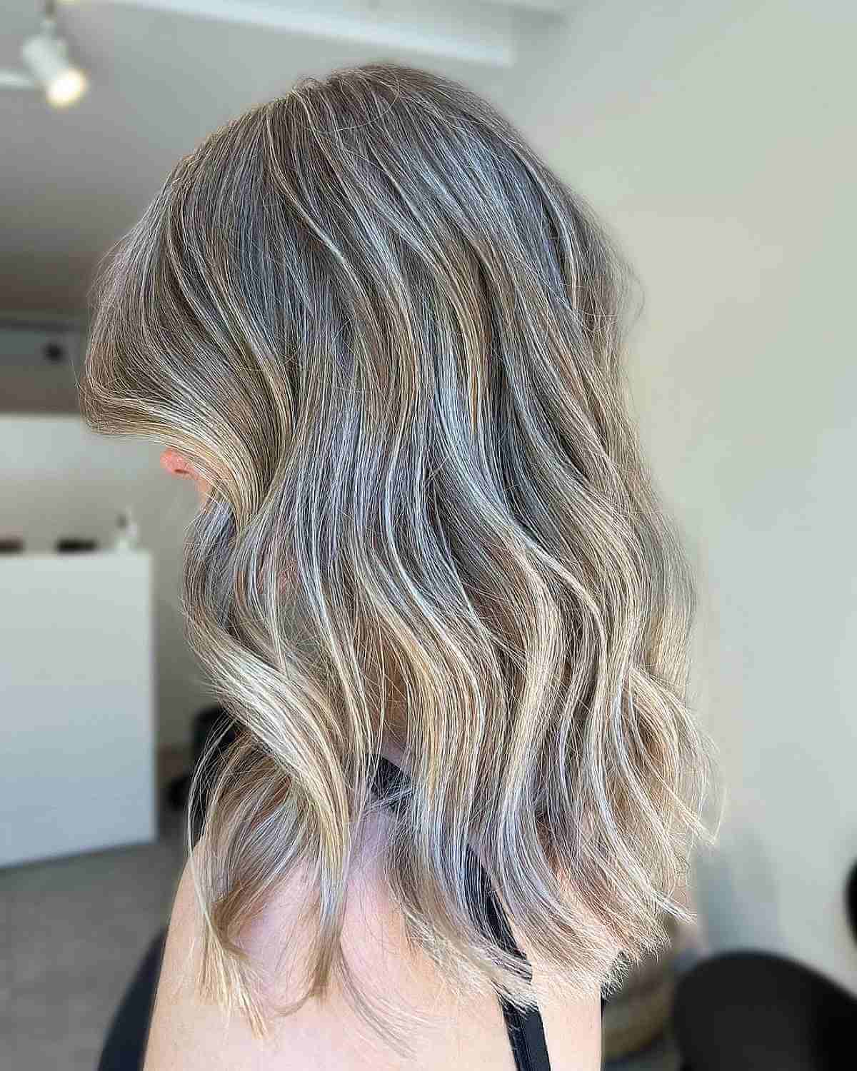 Shiny Ash Blonde on Light Brown Hair