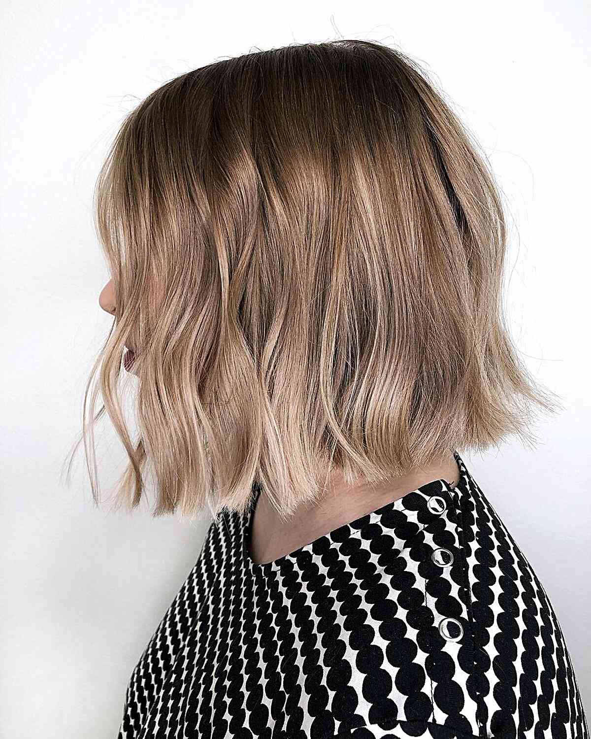 Short Cut Ash Blonde Ombre Highlights