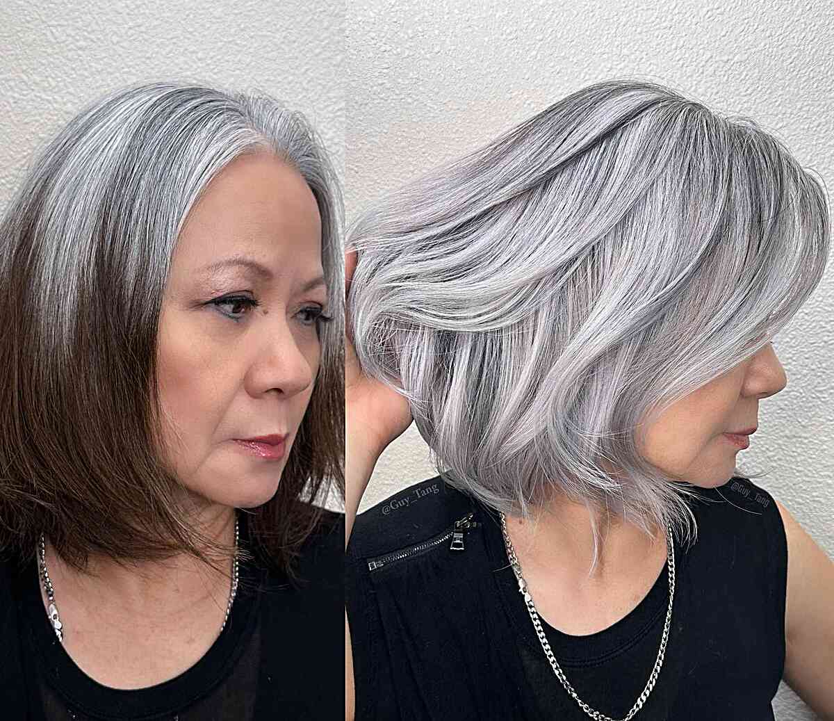 Silver Salt and Pepper Balayage