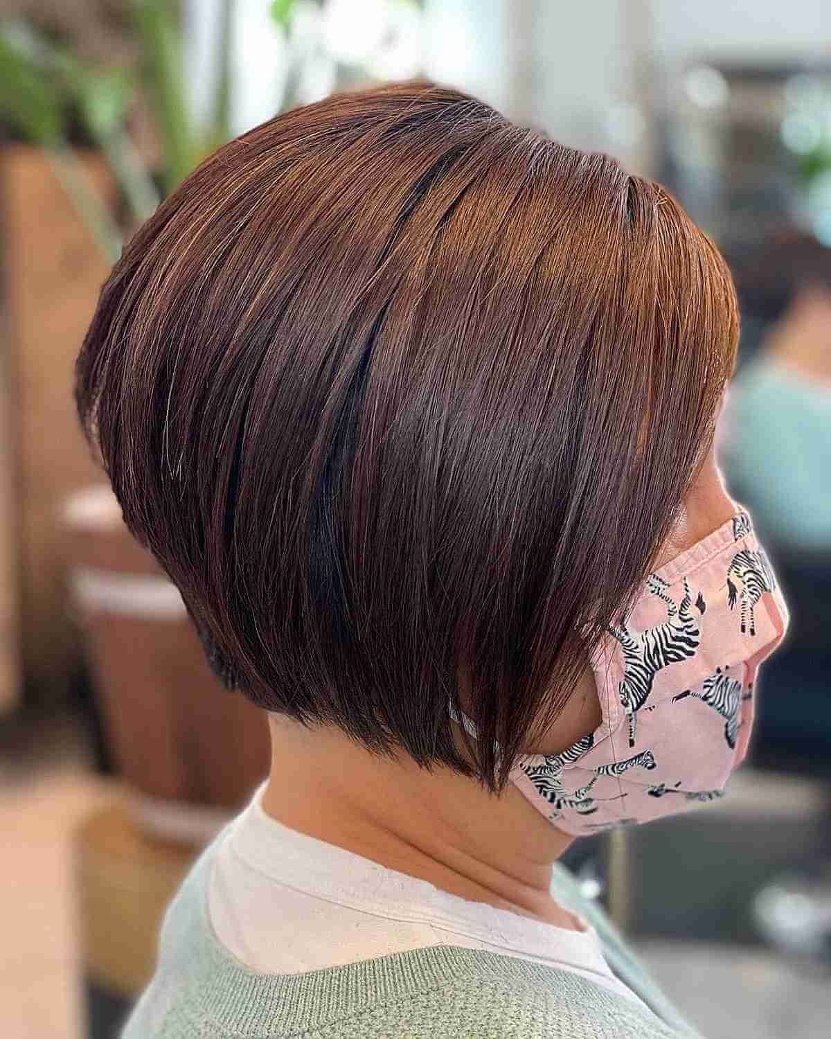 Sleek Short Chestnut Bob Haircut