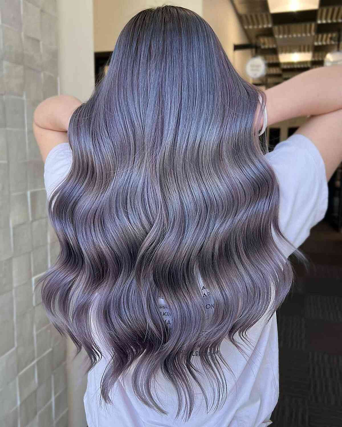 Smokey Blue Lilac Hair Color