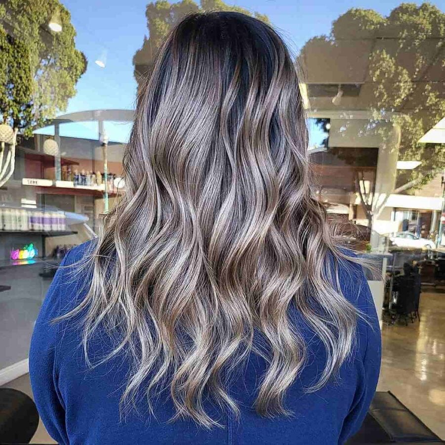 Smokey Dark Ash Blonde with Teasylights