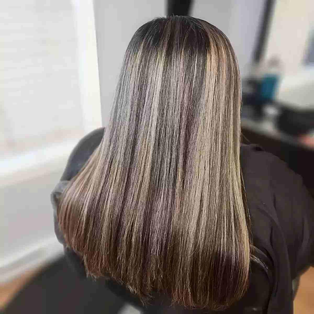 Soft Bronde Balayage on Straight Hair