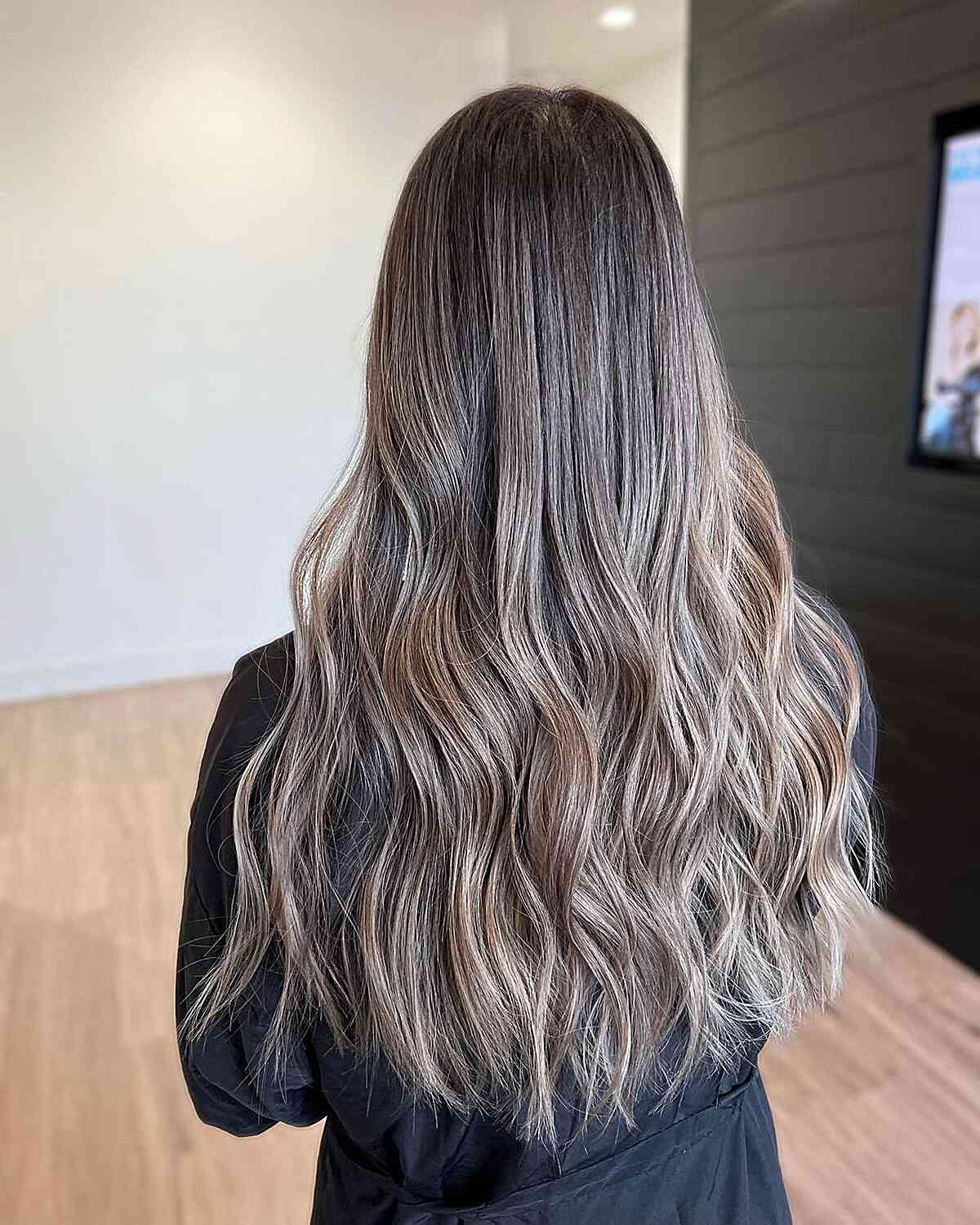 Soft Cool Milk Tea Brown Ombre Long Hair