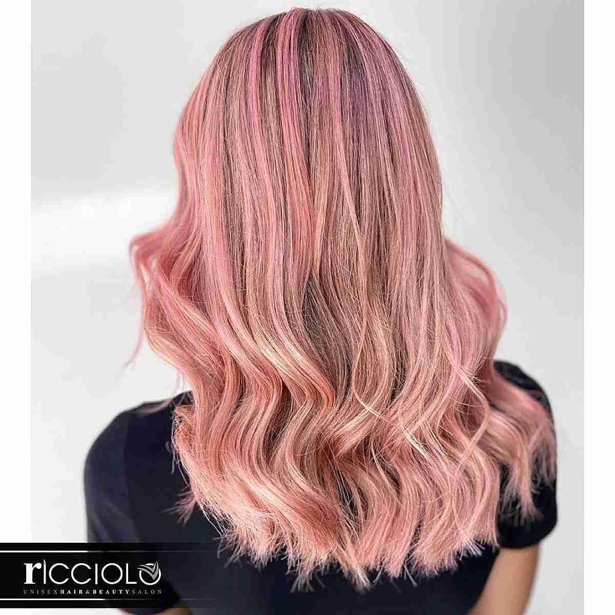 Soft Pink Balayage Highlights