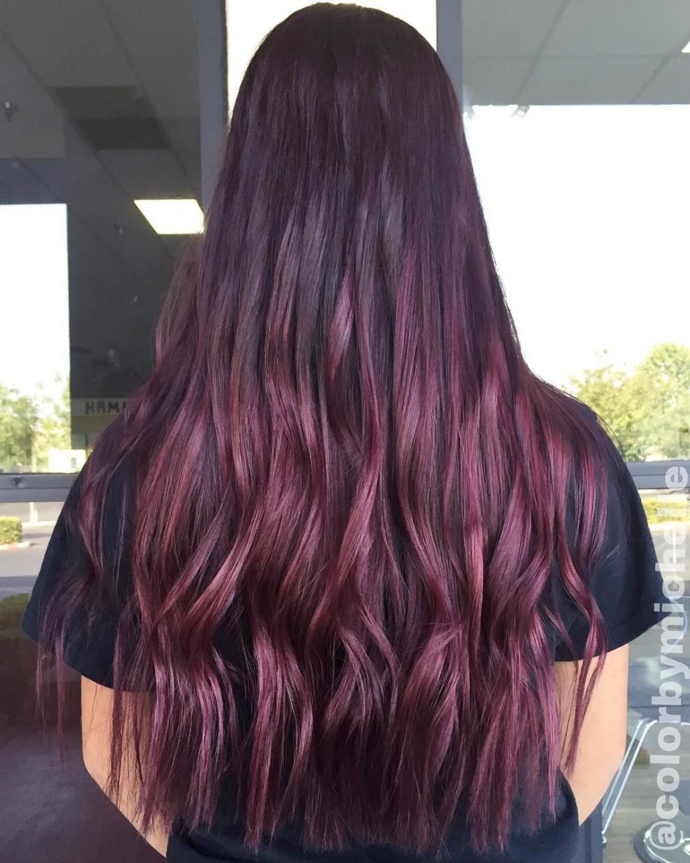 Subtle Dark to Light Plum Ombre