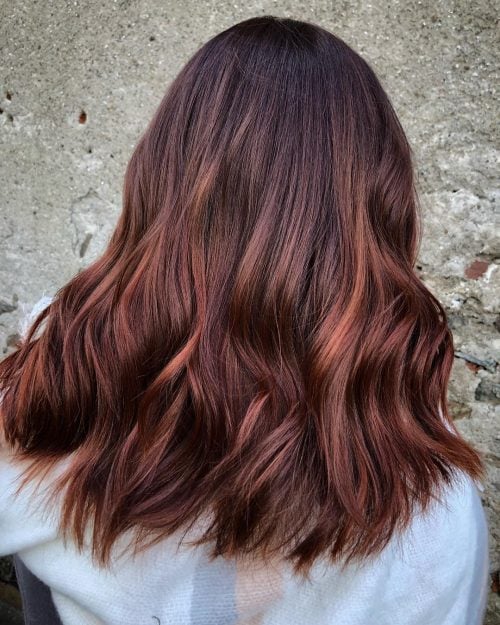 Sun-Kissed Auburn Red and Chestnut Balayage