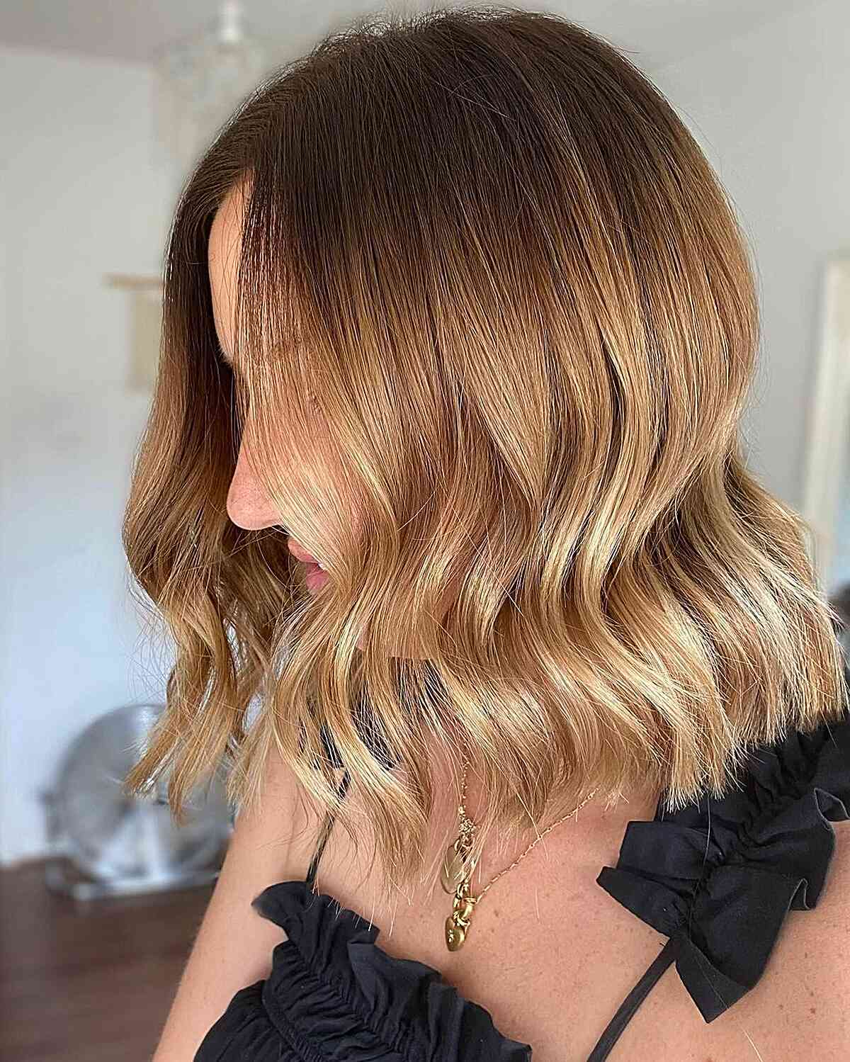 Sun-Kissed Blonde Ombre for Short Choppy Hair