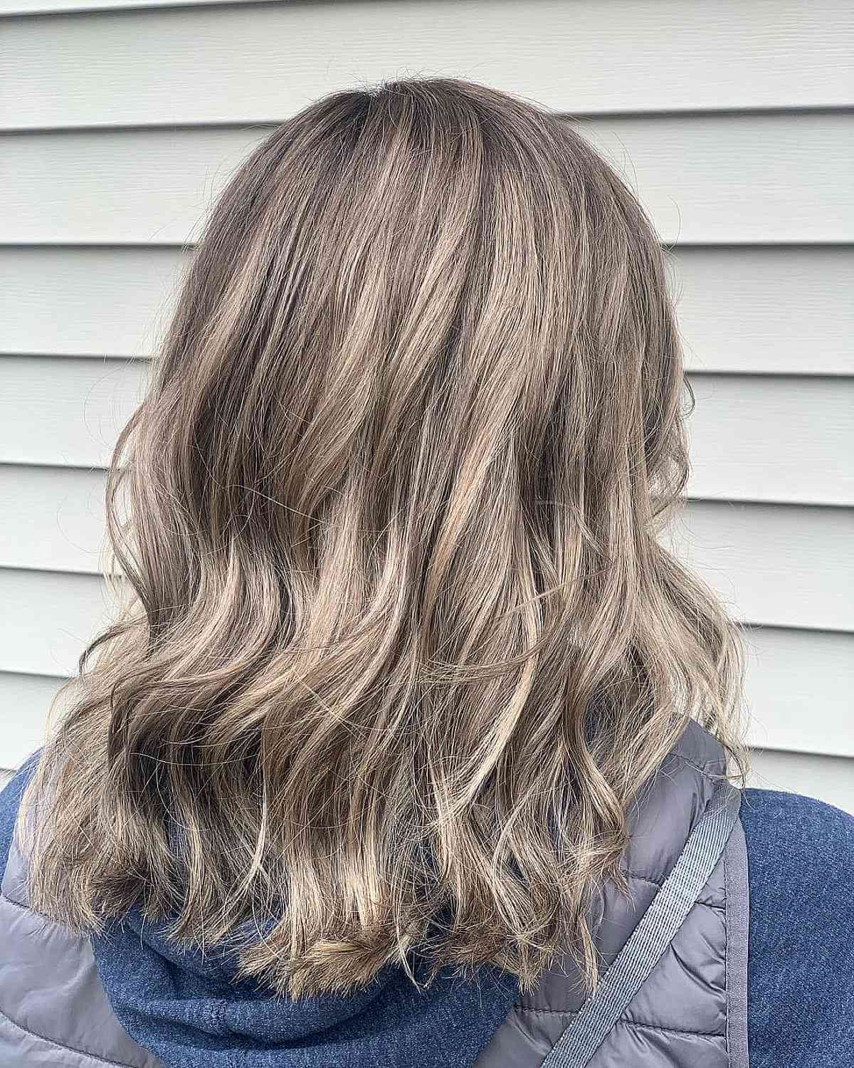 Sun-Kissed Mushroom Blonde with Lowlights