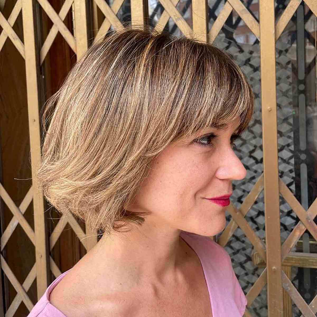 Sweet Honey Blonde Balayage on Short Hair