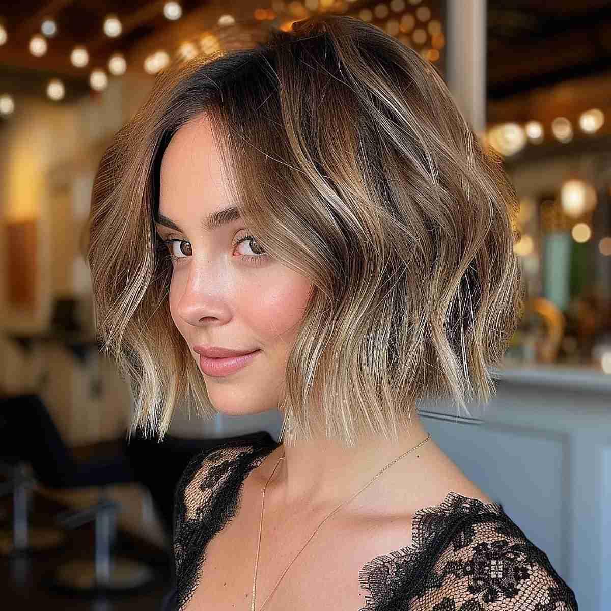 Textured Short Hair with Dark Blonde Highlights