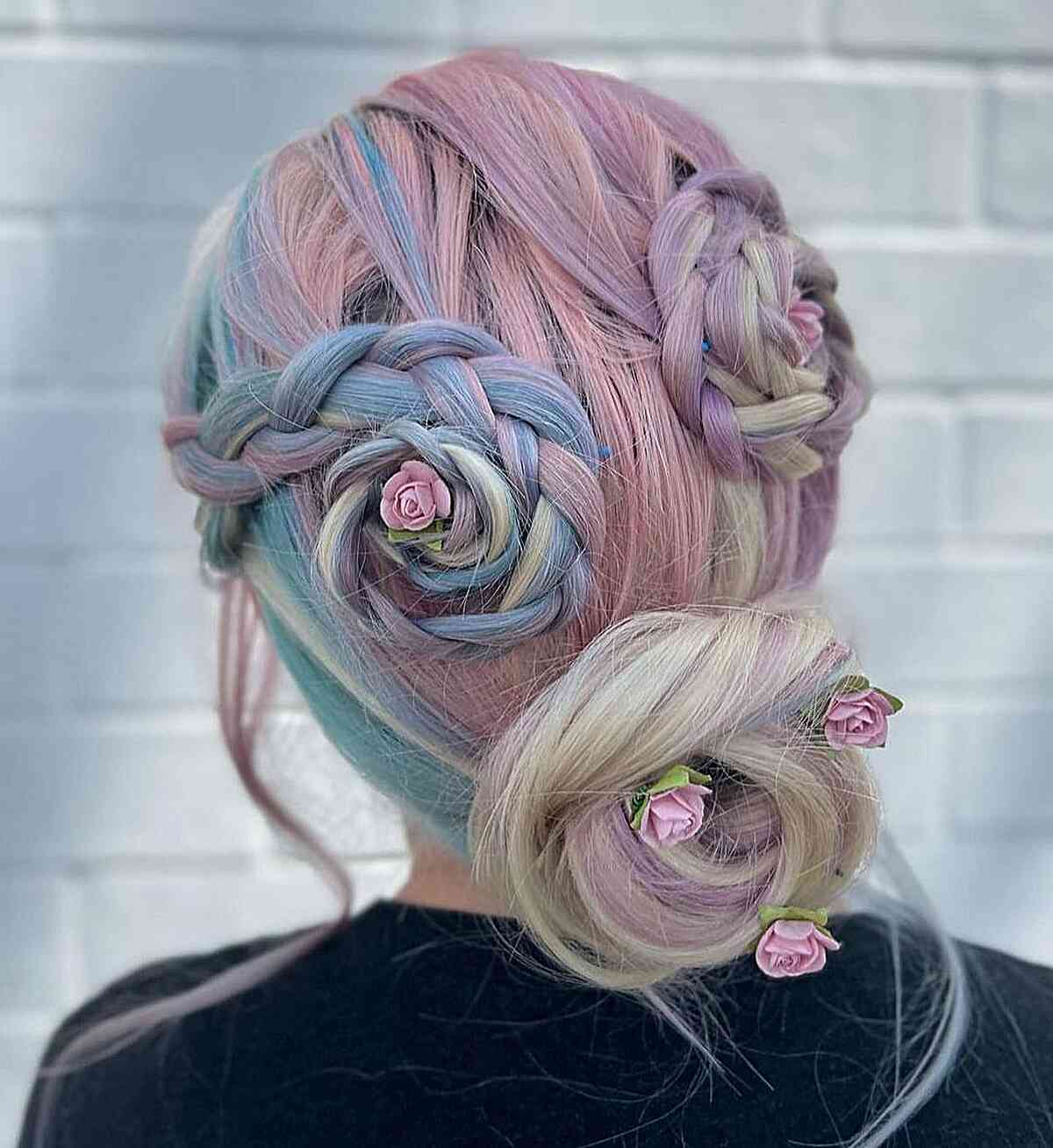 Unique Hairstyle with Pastel Tones