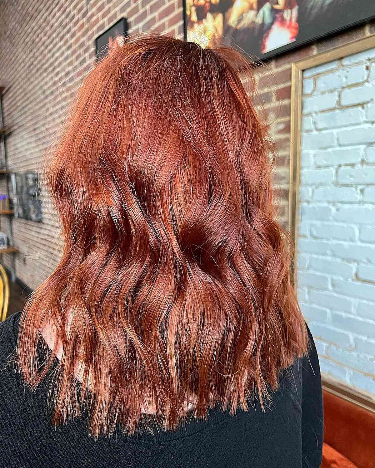 Vivid Auburn on Mid-Length Hair