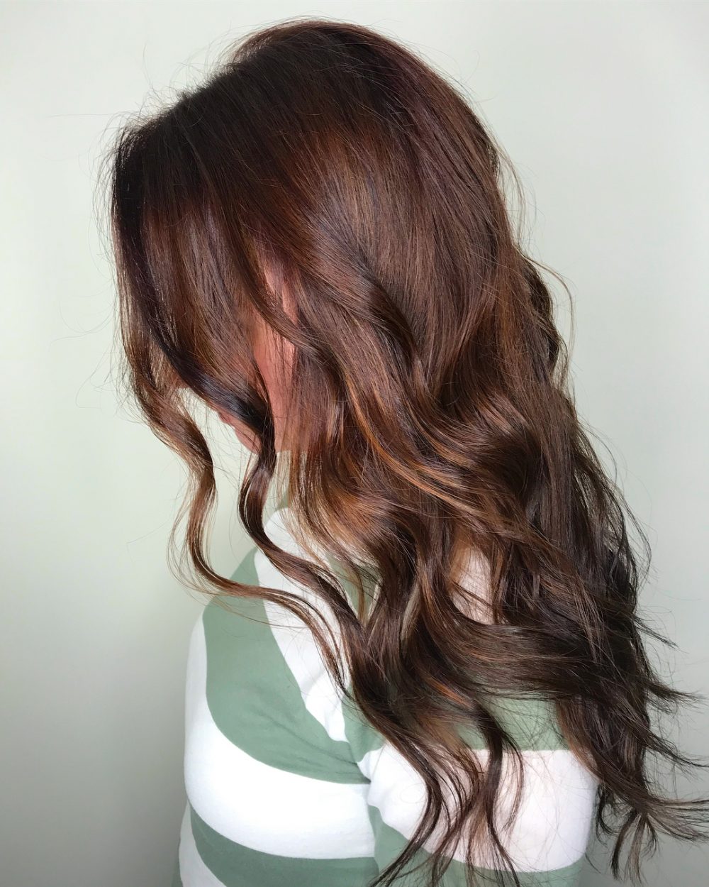 Vivid Mahogany Red and Brunette Balayage