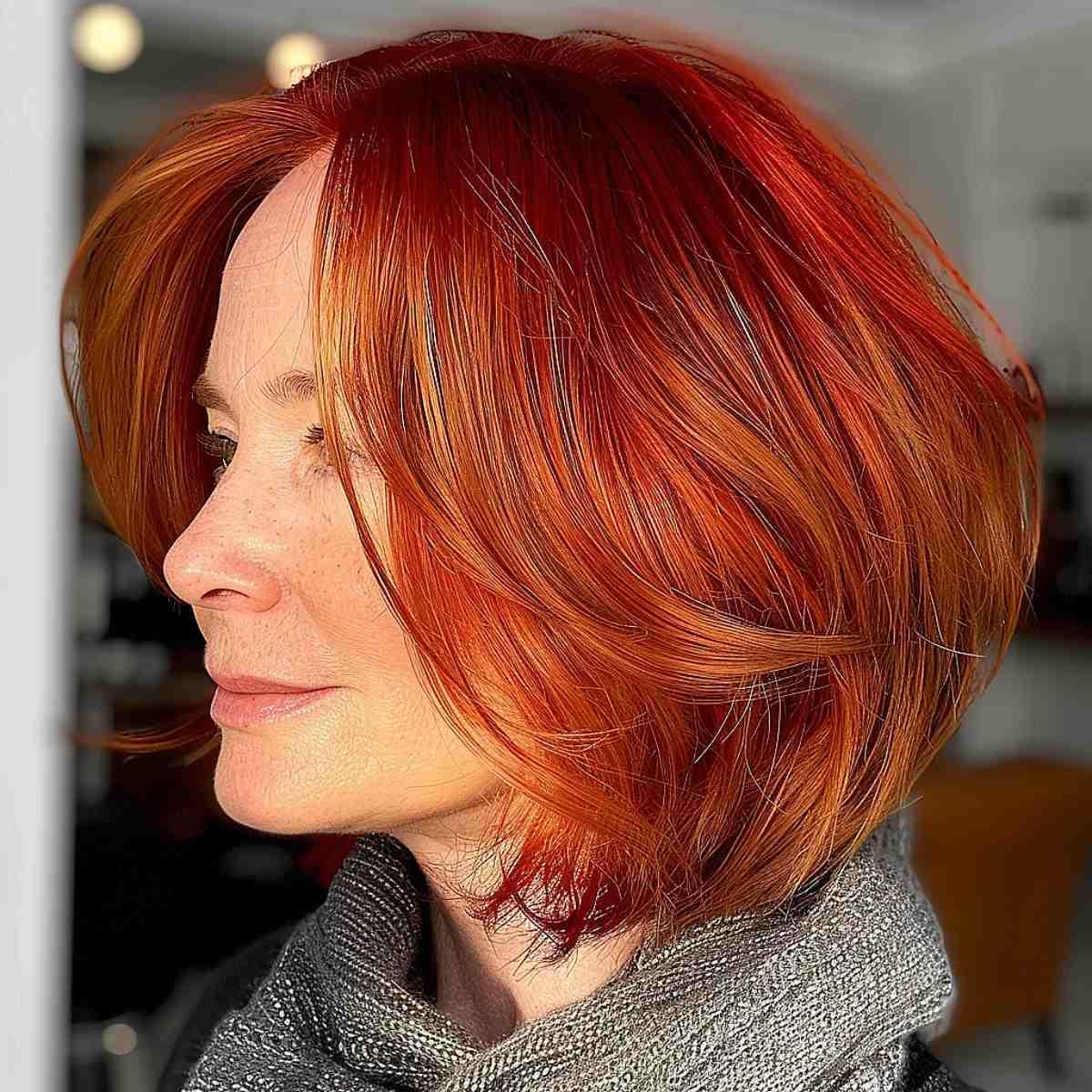 Warm copper tones for women over 60