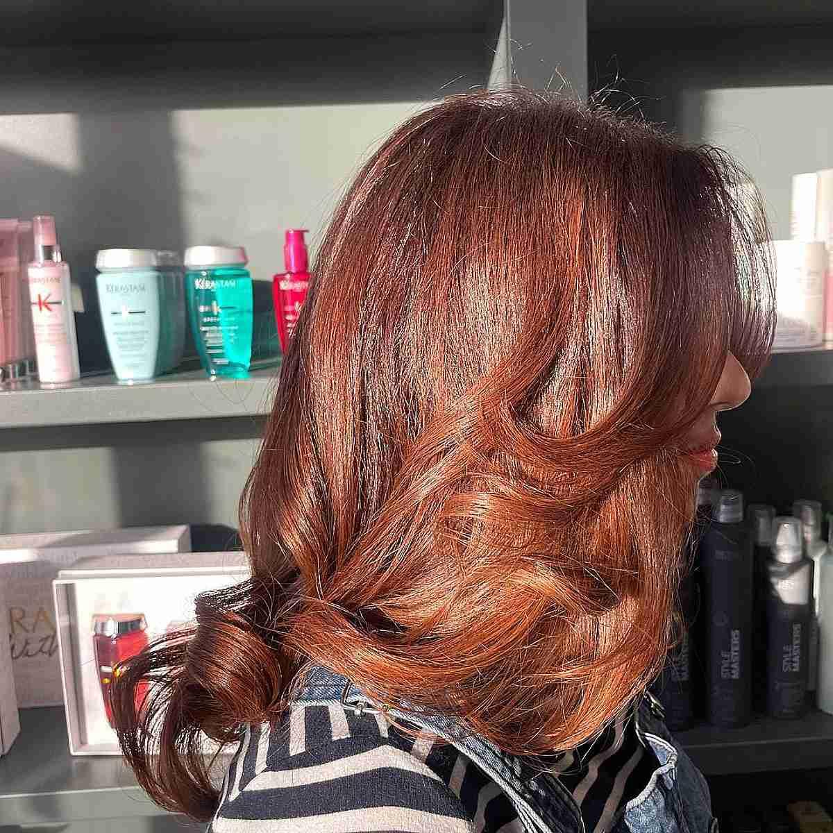 Warm-Toned Auburn Sunset Hair