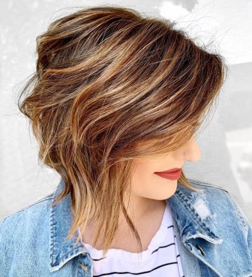 Wearable Caramel Brown Highlights on Short Hair