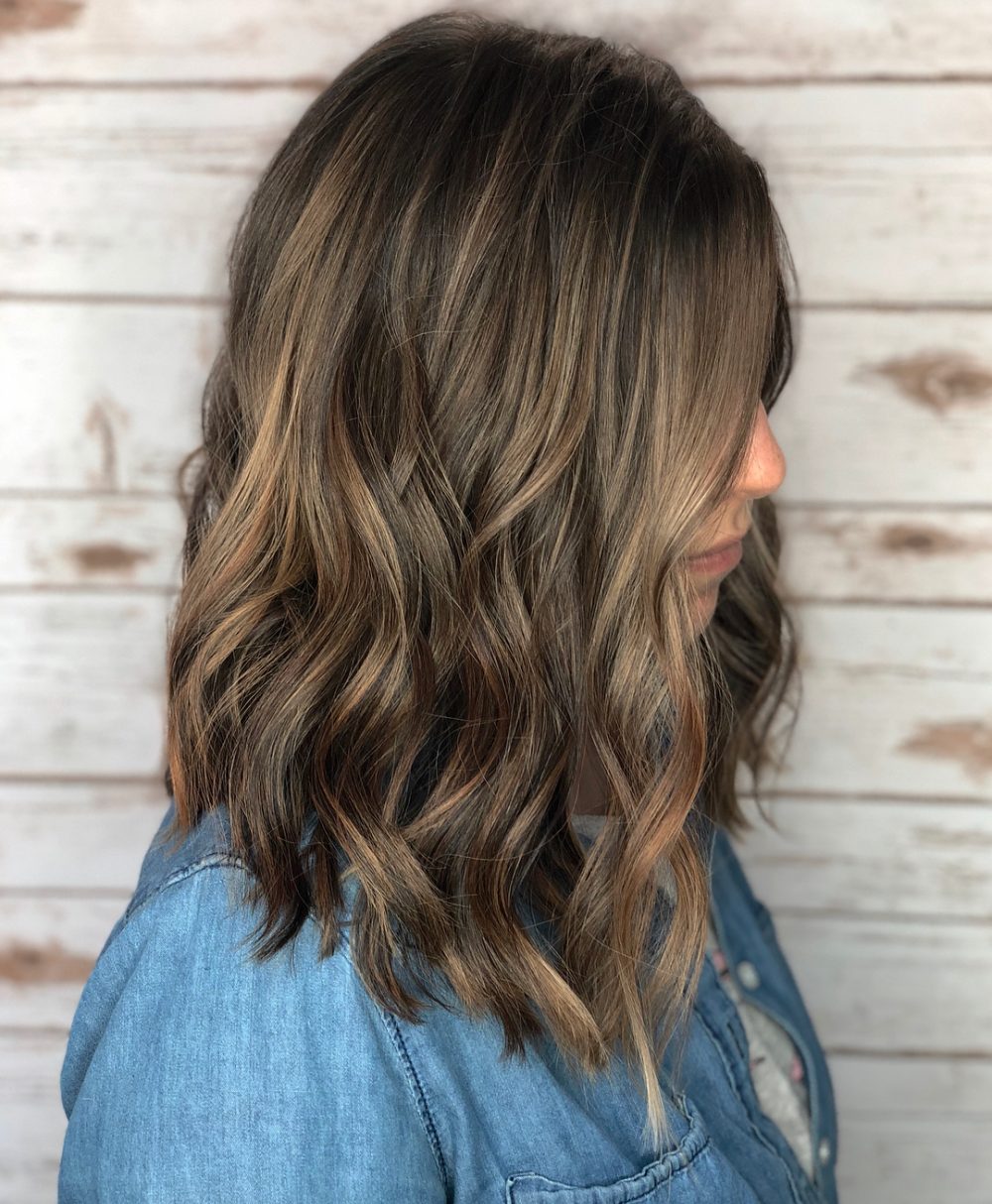 Yummy Chocolate Brown Lob with Highlights