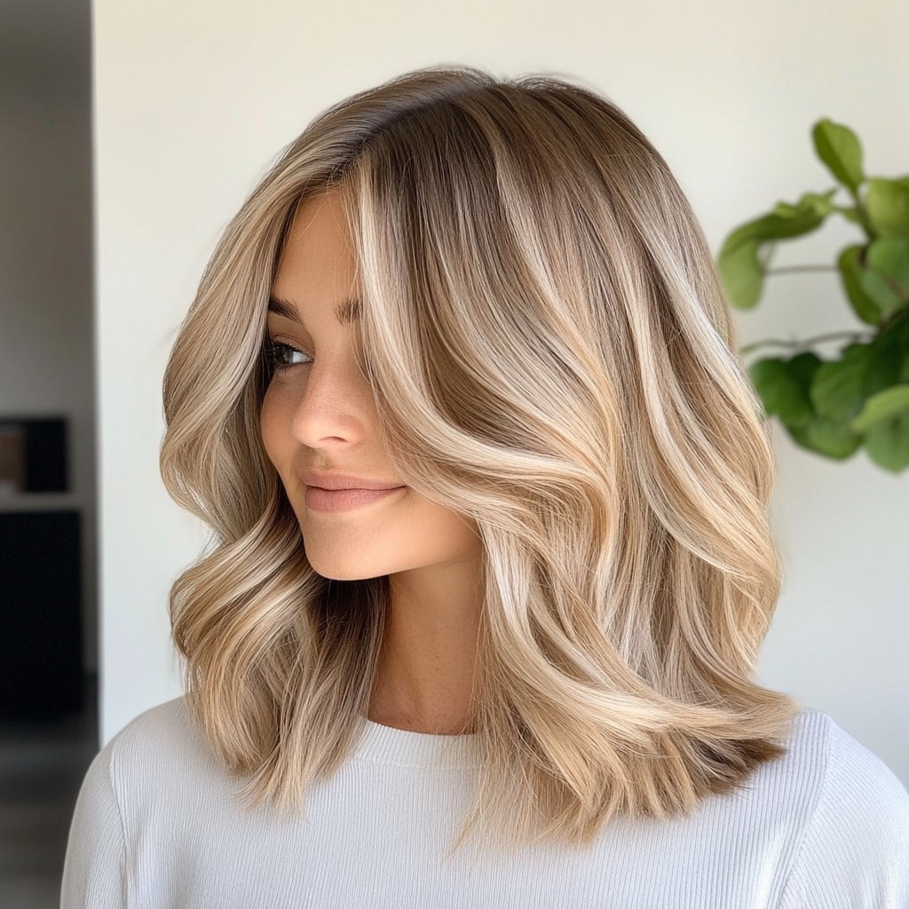 Ash Brown Balayage Waves