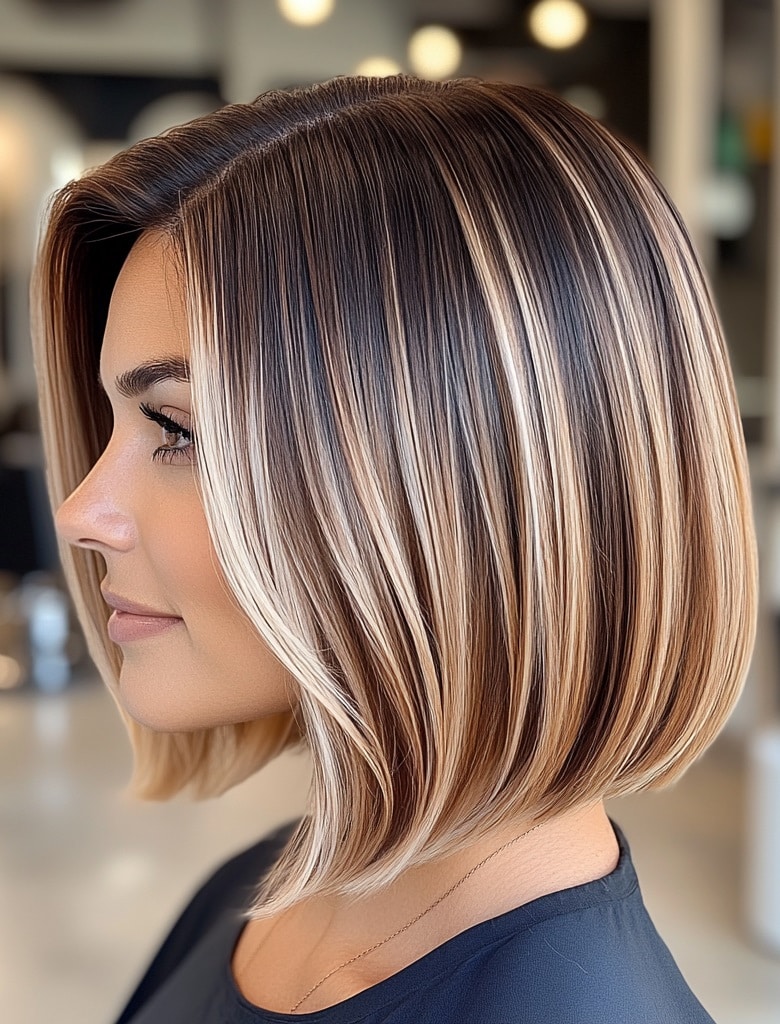 Caramel Blonde Balayage Bob