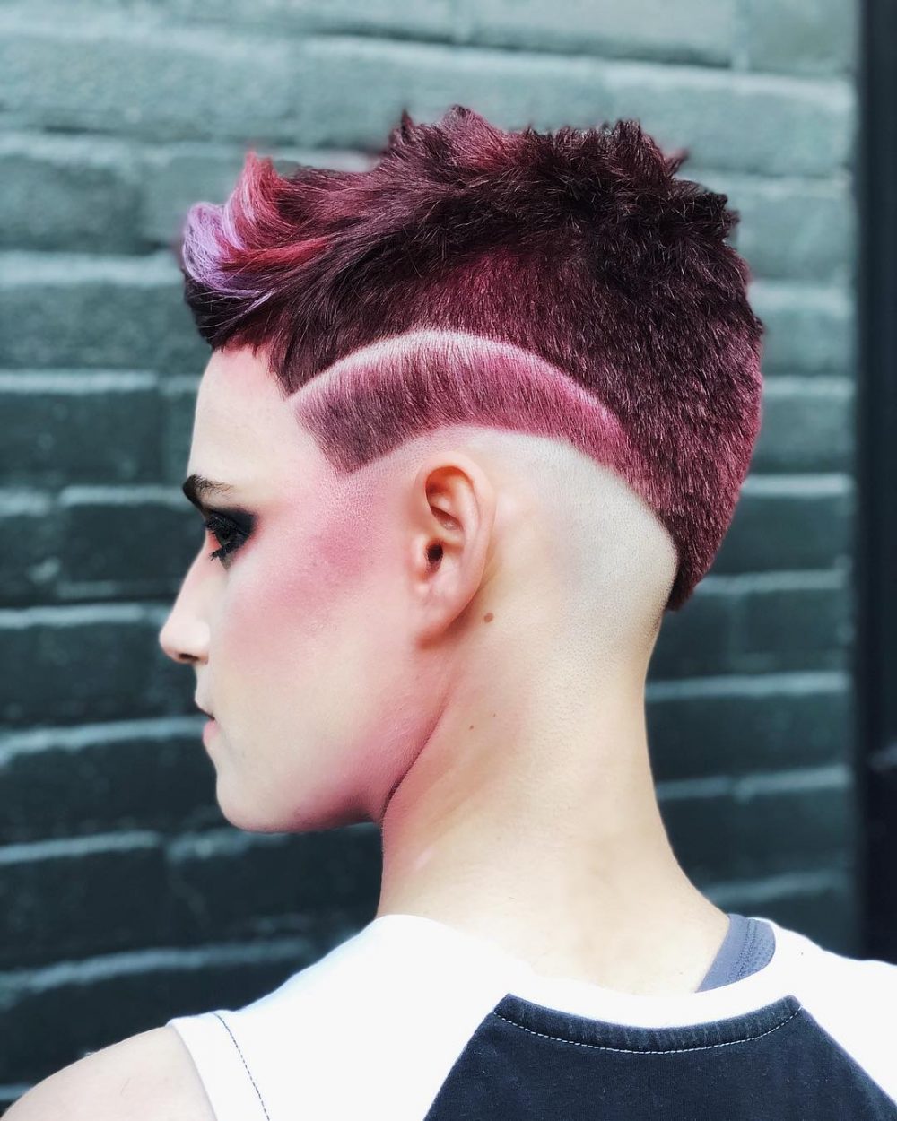 Amazing Dark Burgundy Pixie Cut