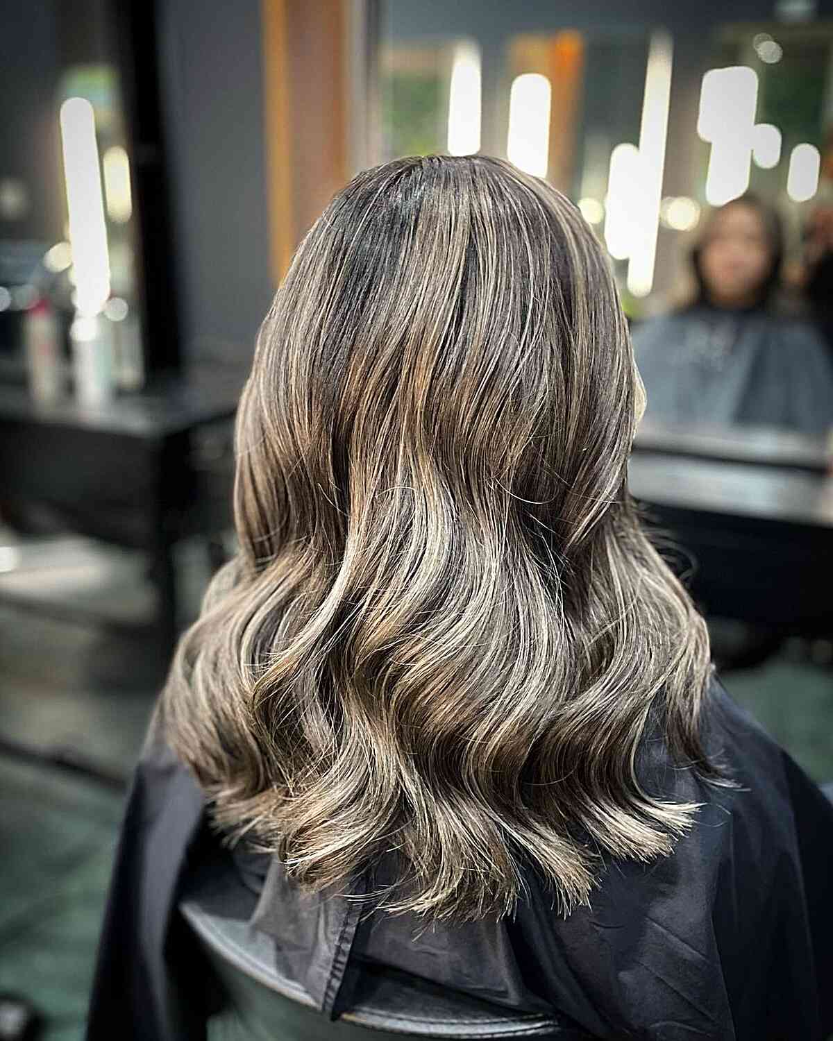 Ash Blonde Highlights on Dark Hairstyles