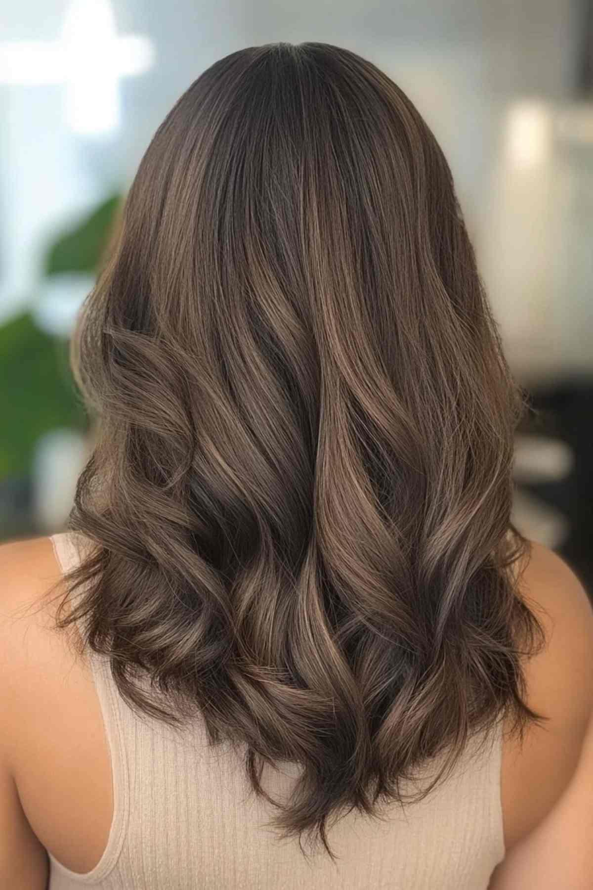 Ash brown hair with cool tones for brown skin