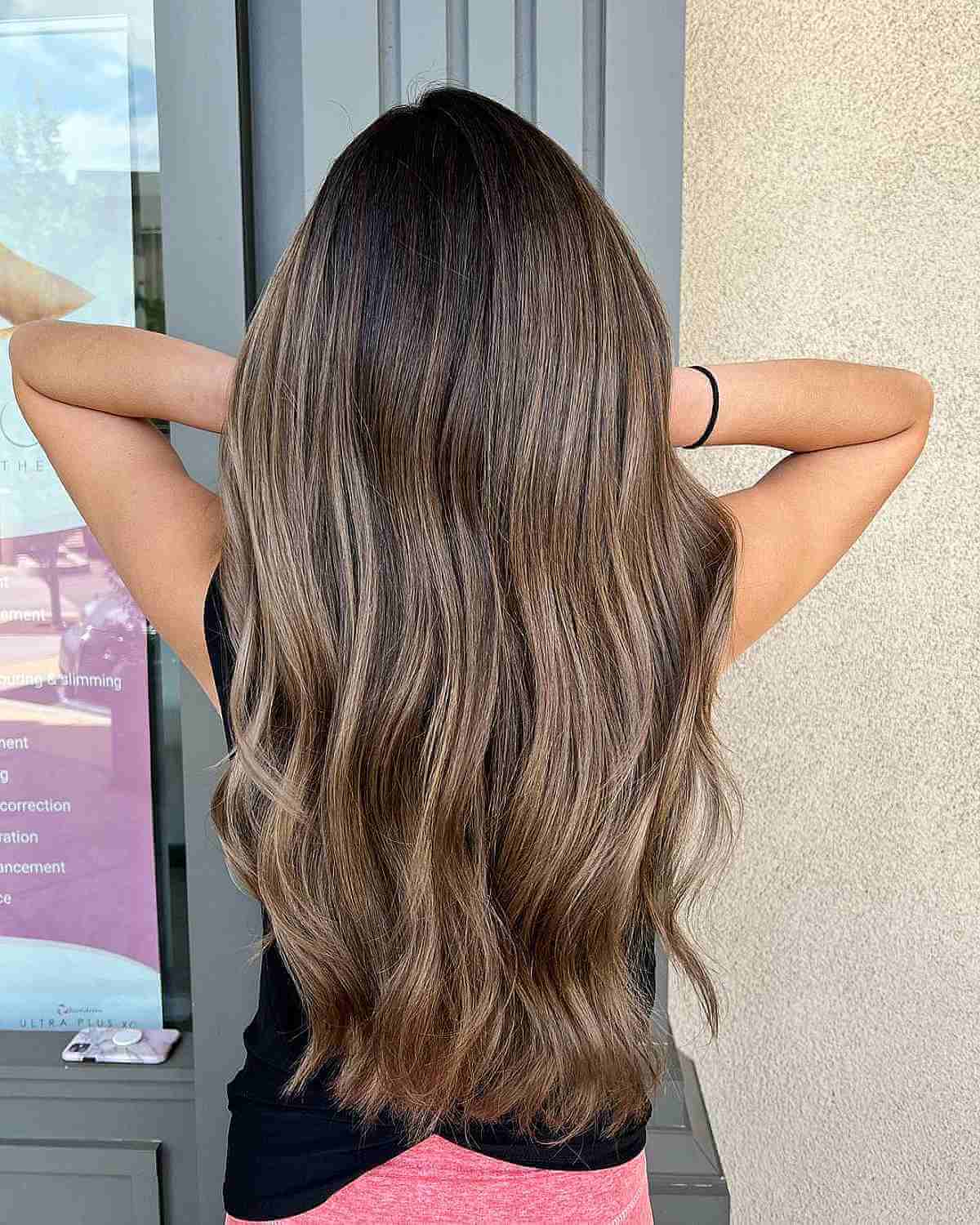 Ashy Bronde Babylights on Light Brown Long Hair