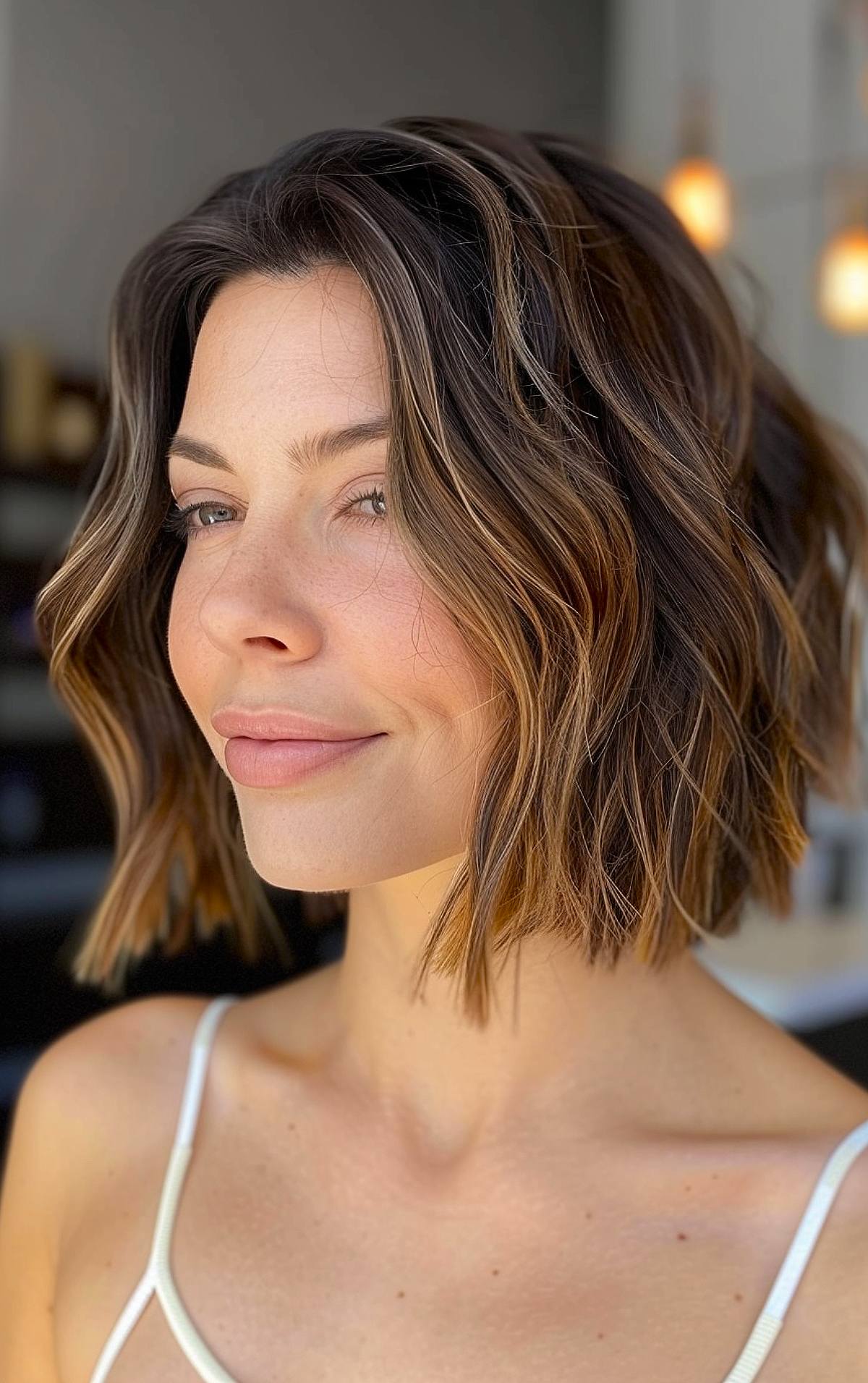 Balayage hair for short dark brown hair