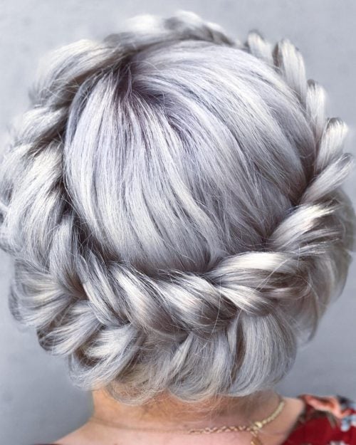 Beautiful Platinum Blonde with Crown Braids