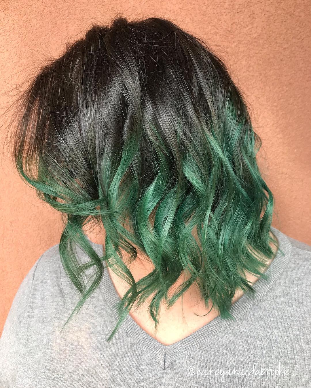 Black and Green Ombre Hair