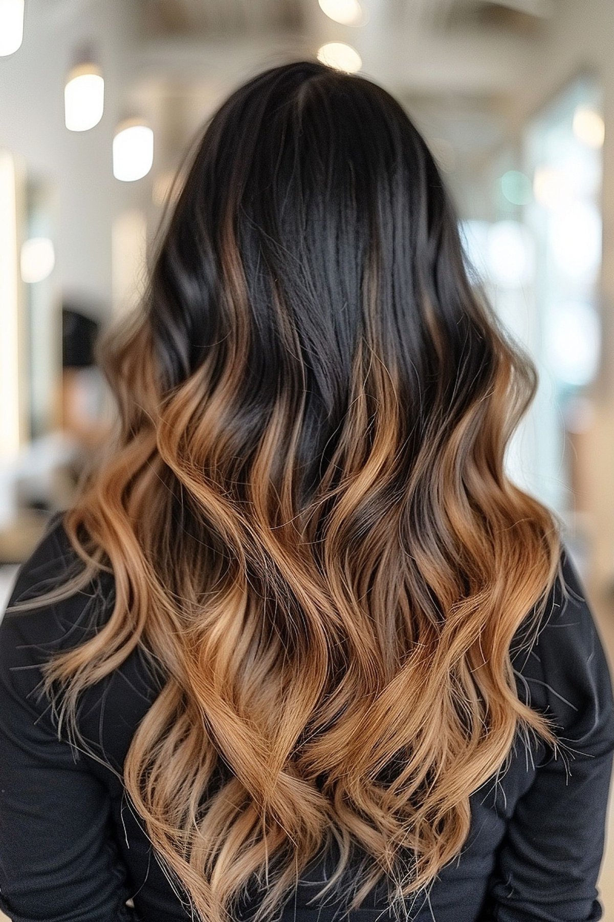 Black to Caramel Ombre